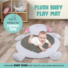 Load image into Gallery viewer, Baby Play Mat Bunny | Plush Newborn Tummy Time Play Mat | Play Mat for Baby | Ultra Soft and Cozy Stuffed Animal Floor Cushion for Toddler | Size 32x26in | Grey Bunny Rabbit