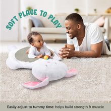 Load image into Gallery viewer, Baby Play Mat Bunny | Plush Newborn Tummy Time Play Mat | Play Mat for Baby | Ultra Soft and Cozy Stuffed Animal Floor Cushion for Toddler | Size 32x26in | Grey Bunny Rabbit