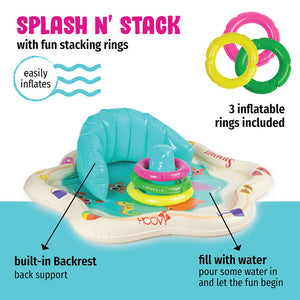 Baby Splash Mat with Back Support & Ring Holder