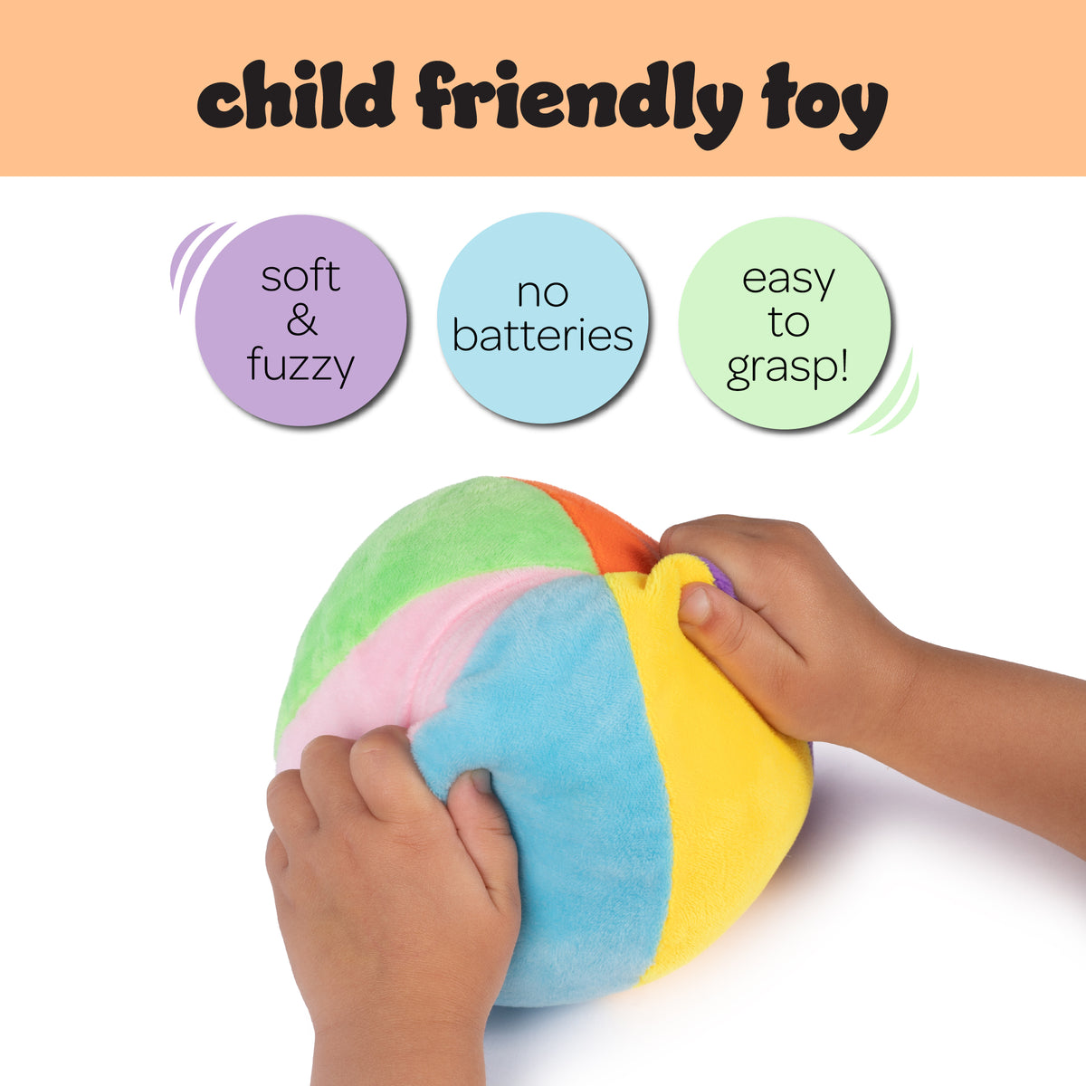 Baby Rainbow Ball Rattle – Plush Creations 195