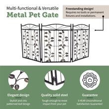 Load image into Gallery viewer, Pet Gate - Metal Leaf Design