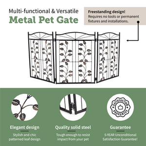 Pet Gate - Metal Leaf Design