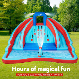 Inflatable Double Water Slide with Climbing Wall