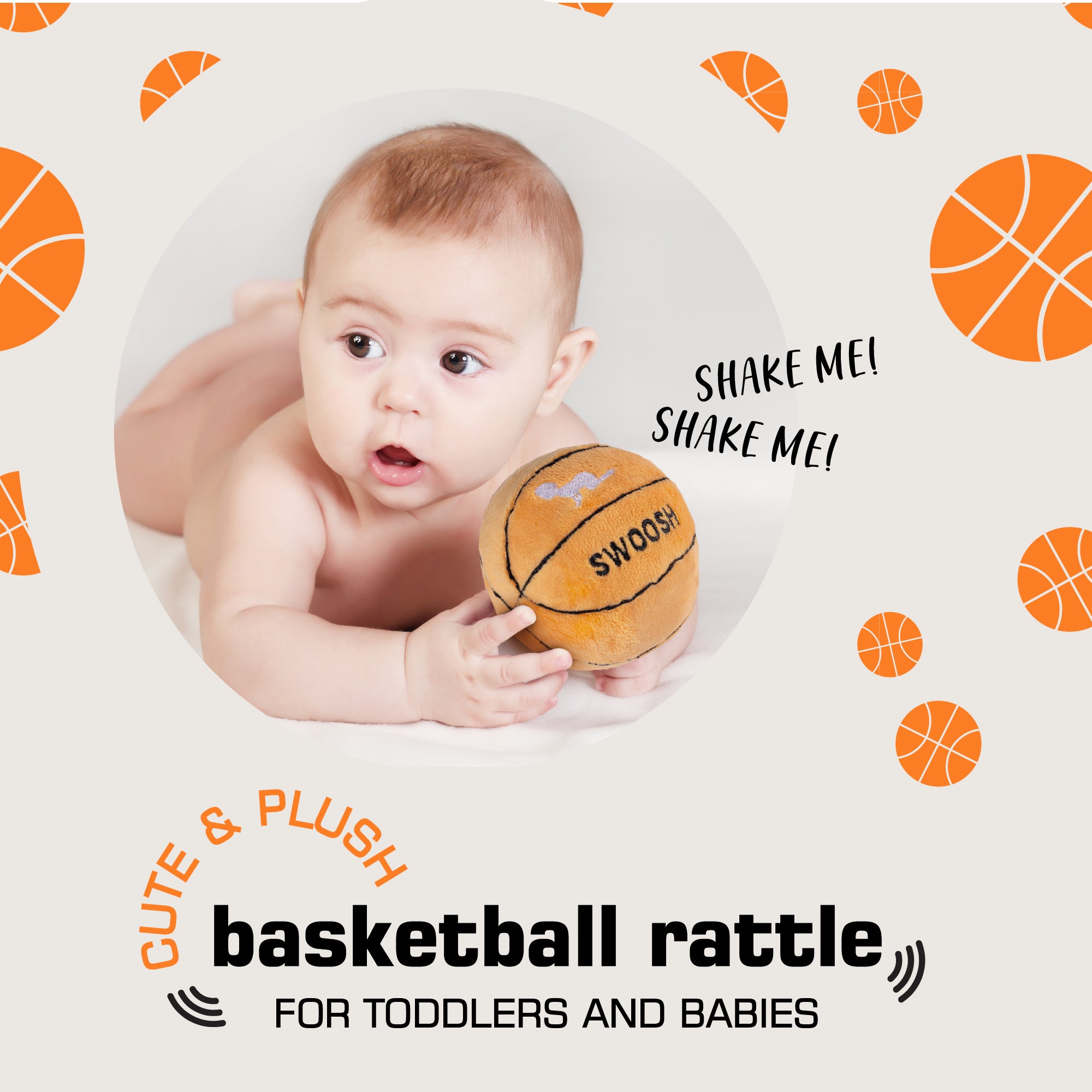 Basketball Rattle Baby Basketball Rattle – Plush Creations 195