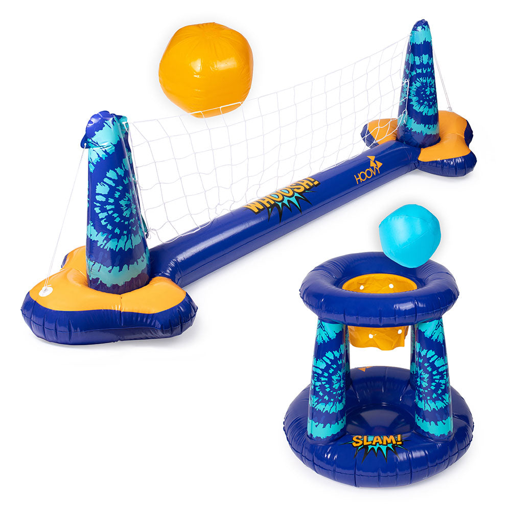 Inflatable Pool Game Combo - Volleyball & Basketball